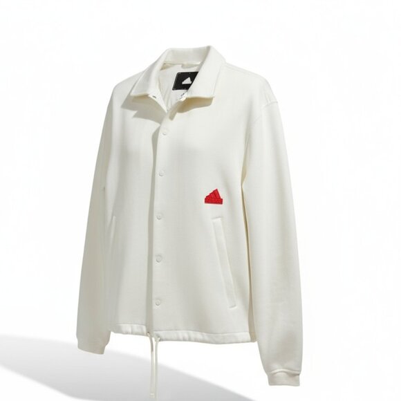 ADIDAS Men's Button Up Coach Jacket Off-White Size Smal1 - Picture 2 of 13